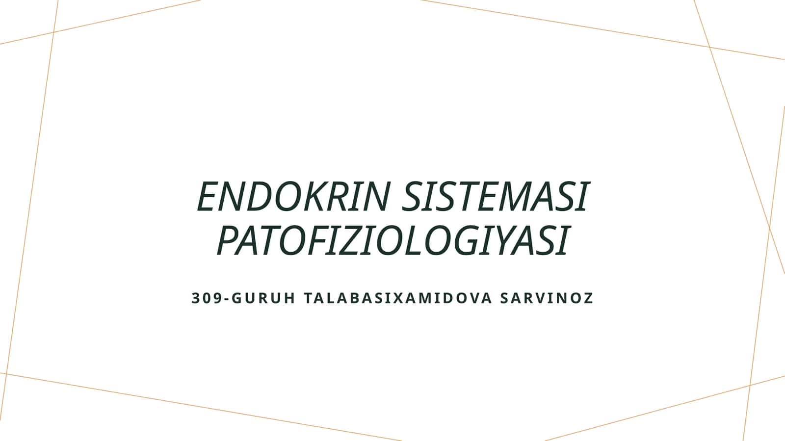 Endokrin sistemasi patofiziologiyasi 1