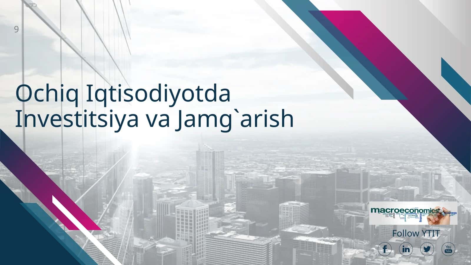 Ochiq Iqtisodiyotda Investitsiya va Jamg`arish 1