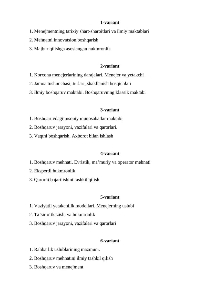 Boshqaruvdagi insoniy munosabatlar maktabi 1