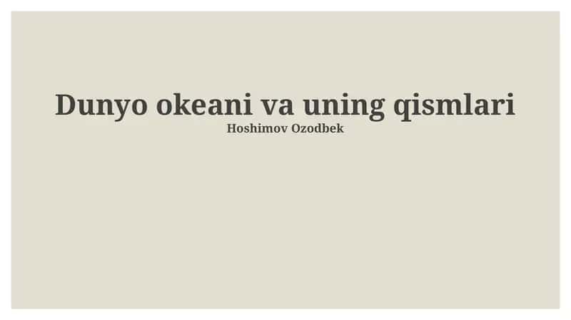 Dunyo okeani va uning qismlari 1