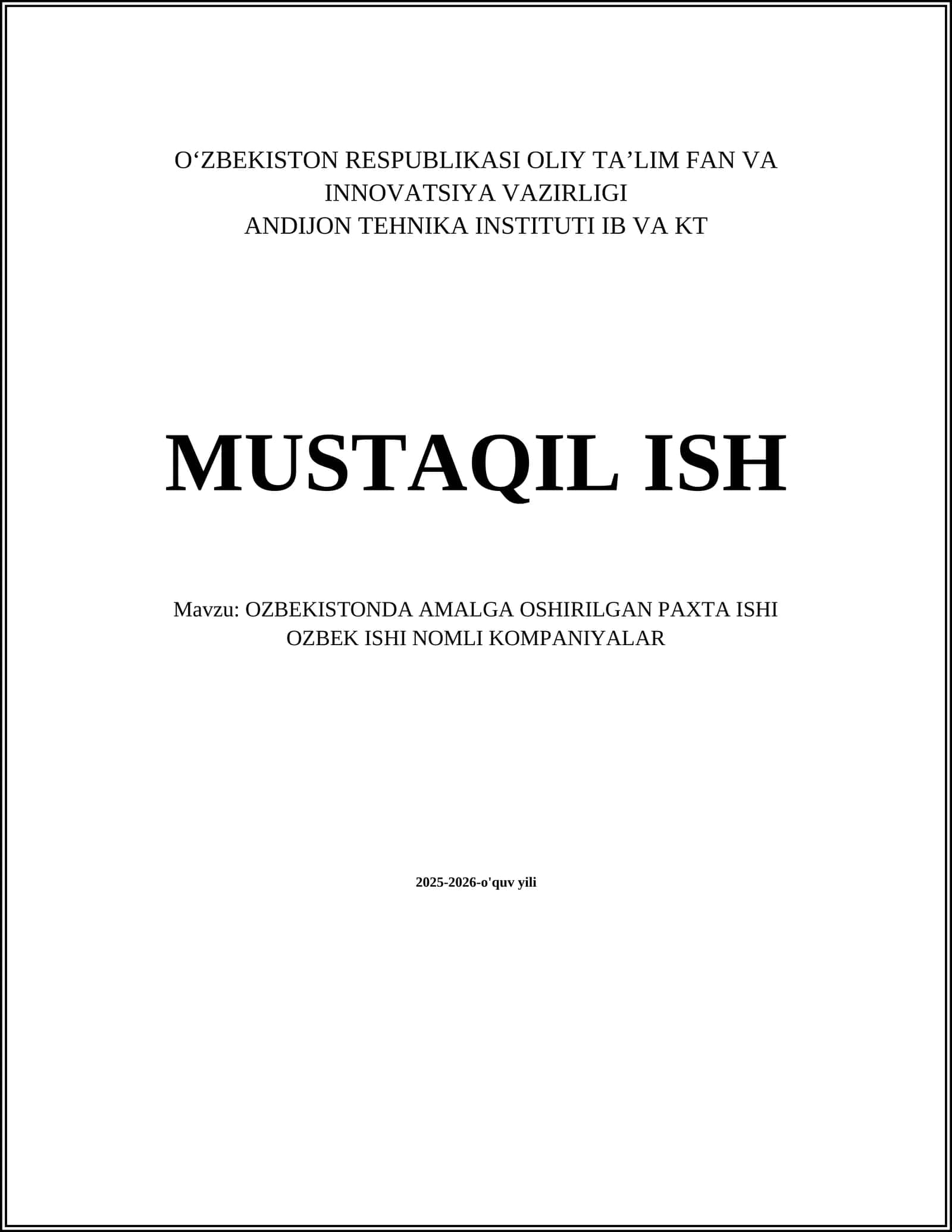 O‘zbek ishi nomli kompaniyalar 1