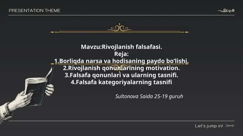 Rivojlanish falsafasi 1