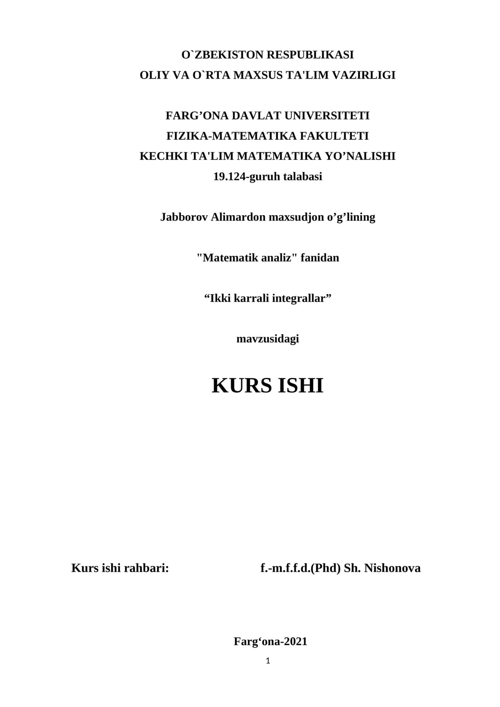 Ikki karrali integrallar 1