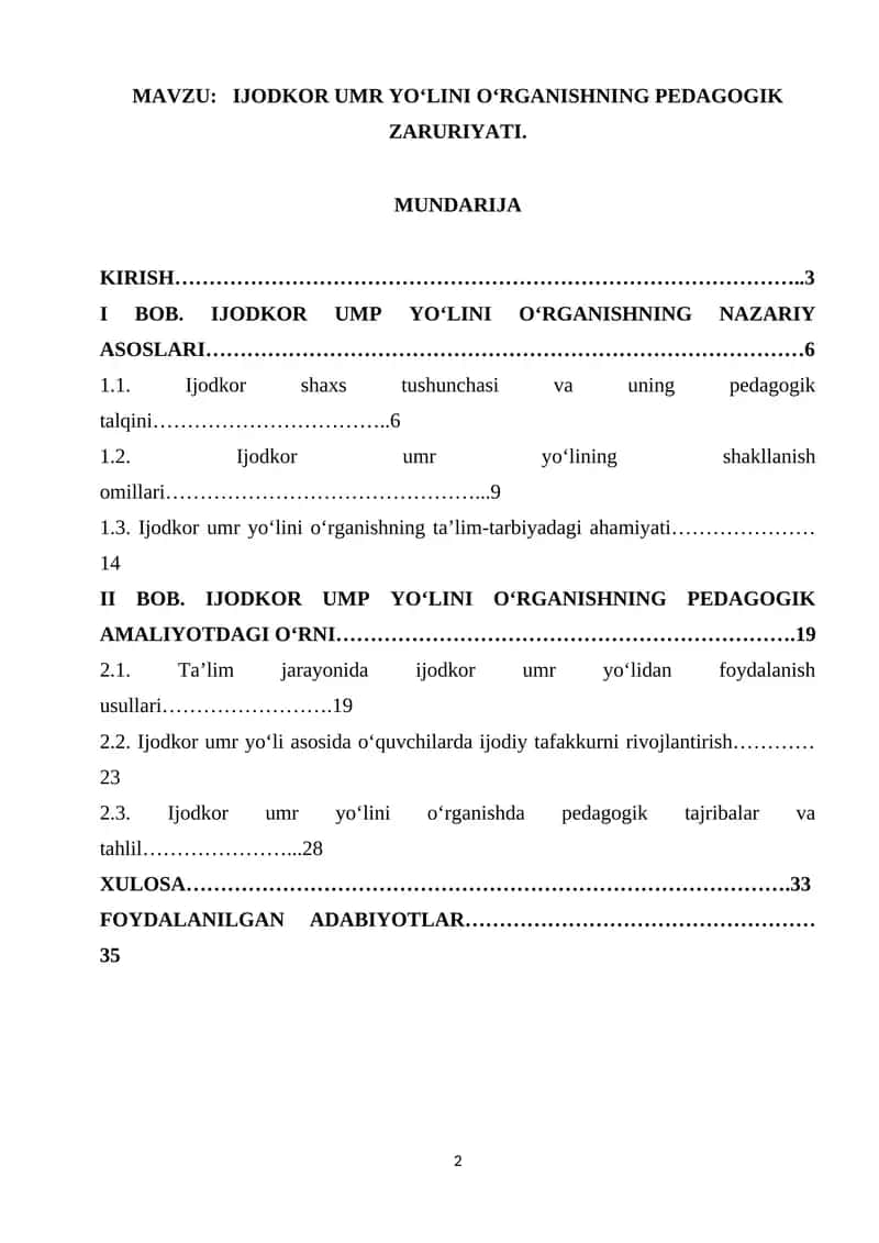 IJODKOR UMR YO‘LINI O‘RGANISHNING PEDAGOGIK ZARURIYATI 1