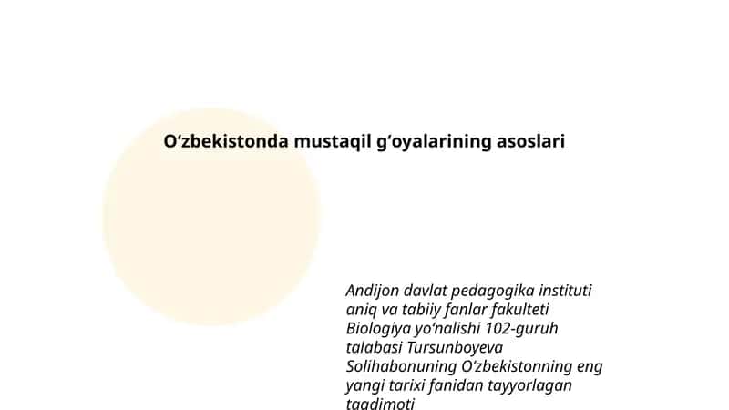Oʻzbekistonning eng yangi tarixi 1