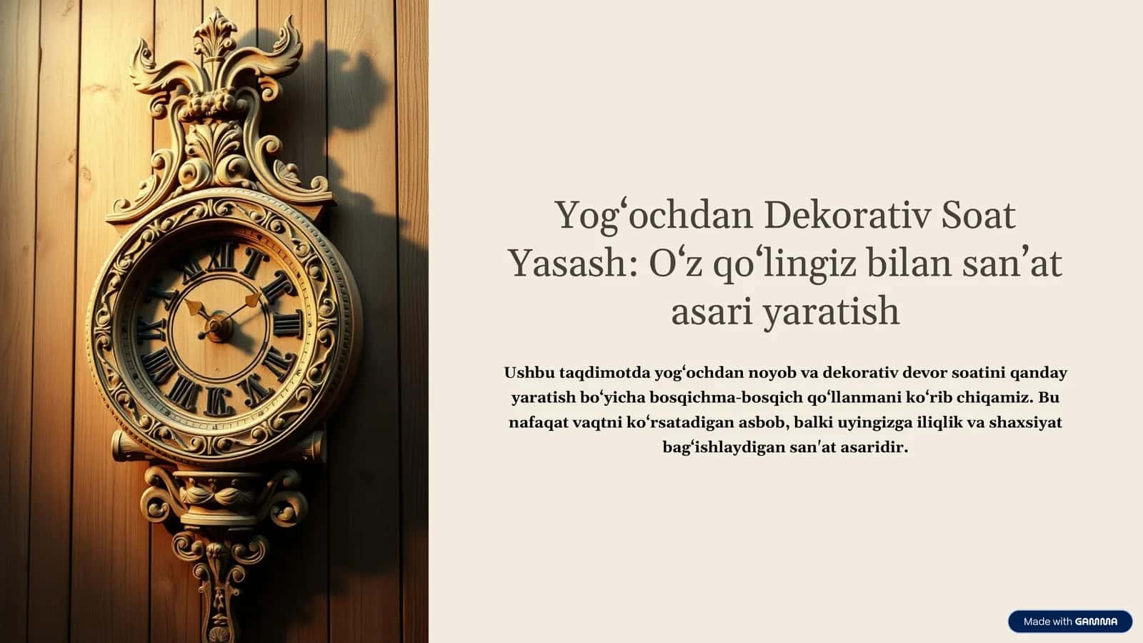 Yog‘ochdan Dekorativ Soat Yasash 1
