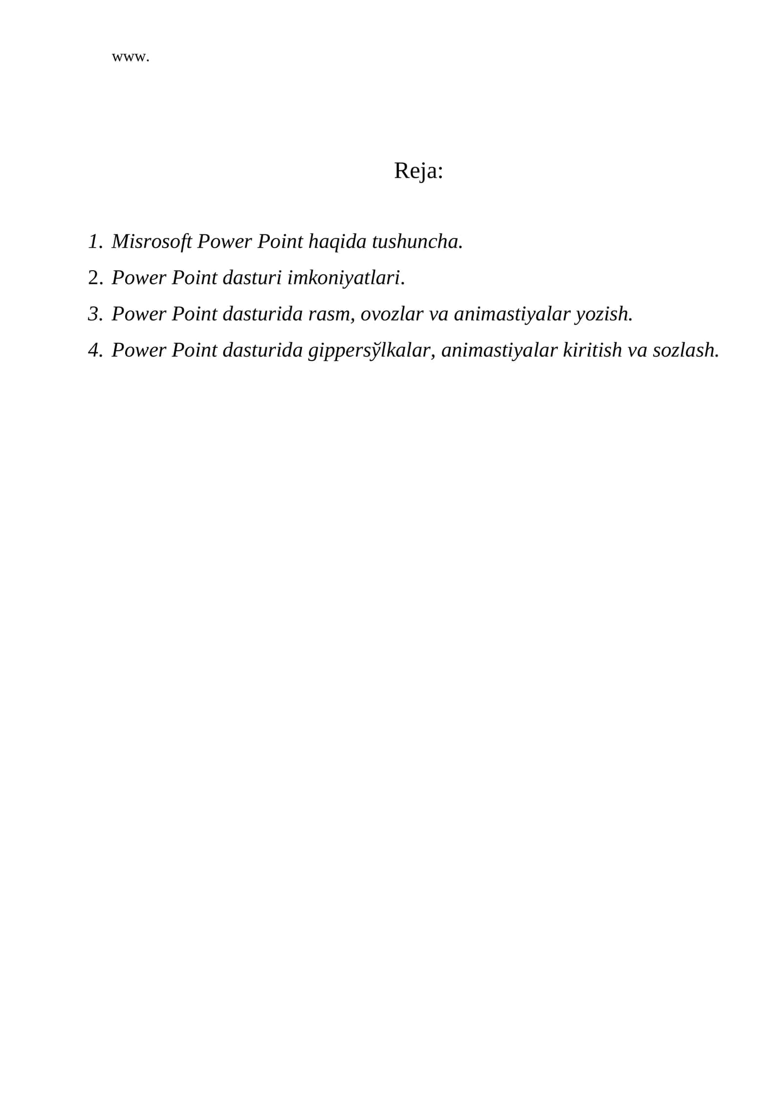 Misrosoft Power Point haqida tushuncha 1