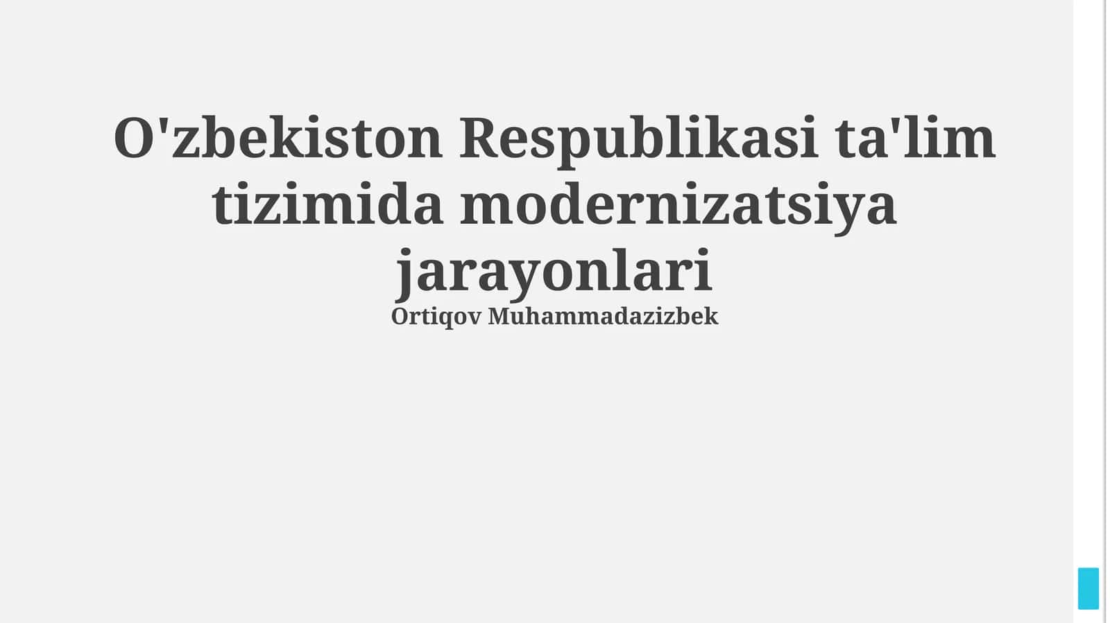 Ta'lim Tizimida Modernizatsiya Jarayonlari 1