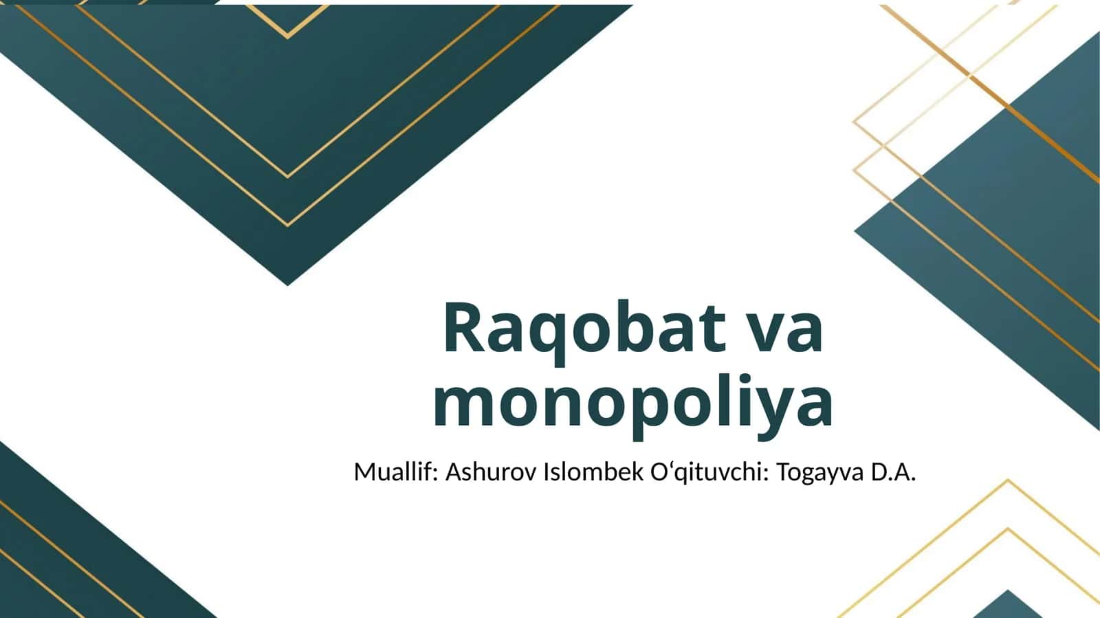 Raqobat va monopoliya 1
