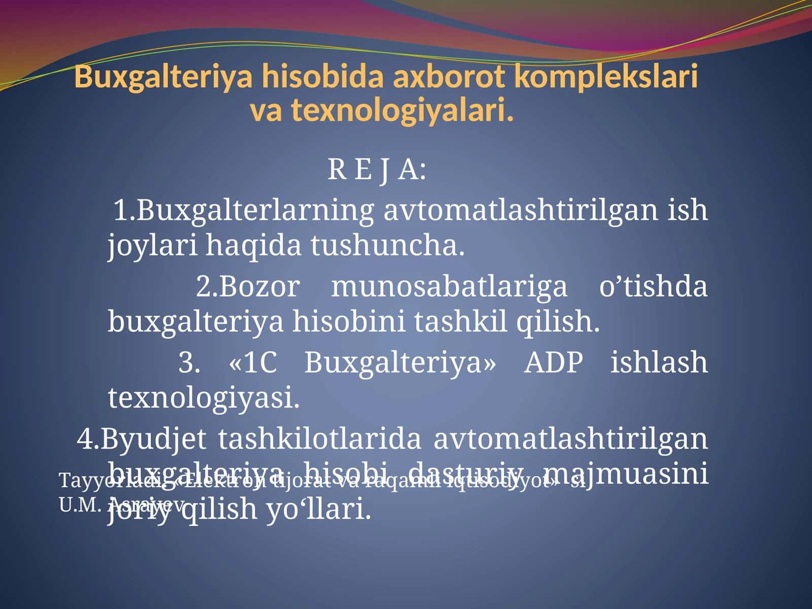 Avtomatlashtirilgan ish joylari (BAIJ) 1