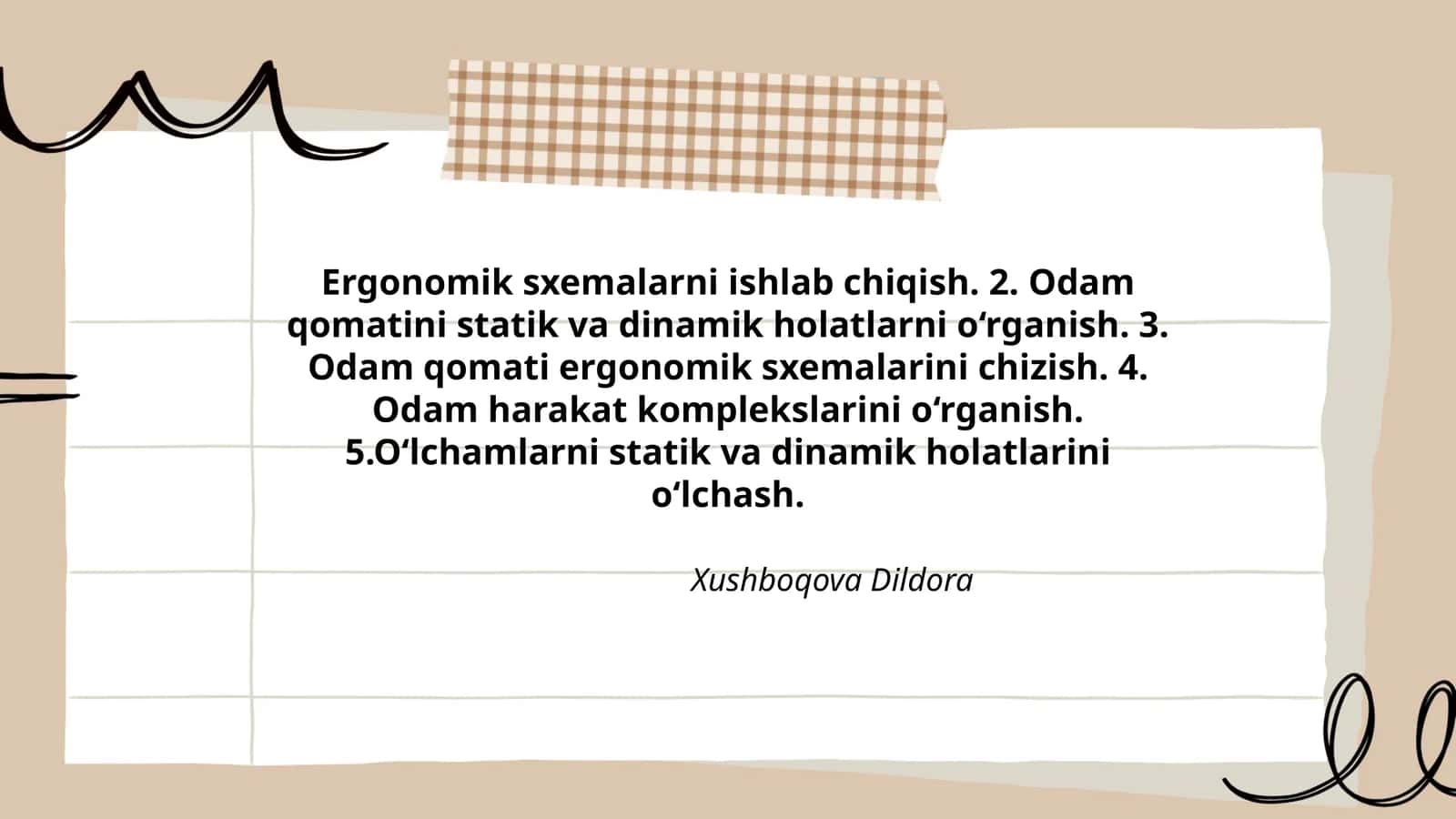 Ergonomik sxemalarni ishlab chiqish 1