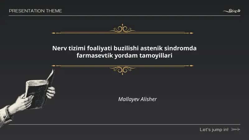 Nerv tizimi foaliyati buzilishi astenik sindromda farmasevtik yordam tamoyillari 1