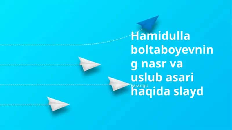 Hamidulla Boltaboyevning nasr va uslub asari haqida slayd 1
