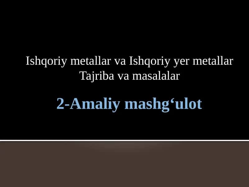 Ishqoriy metallar va Ishqoriy yer metallar 1