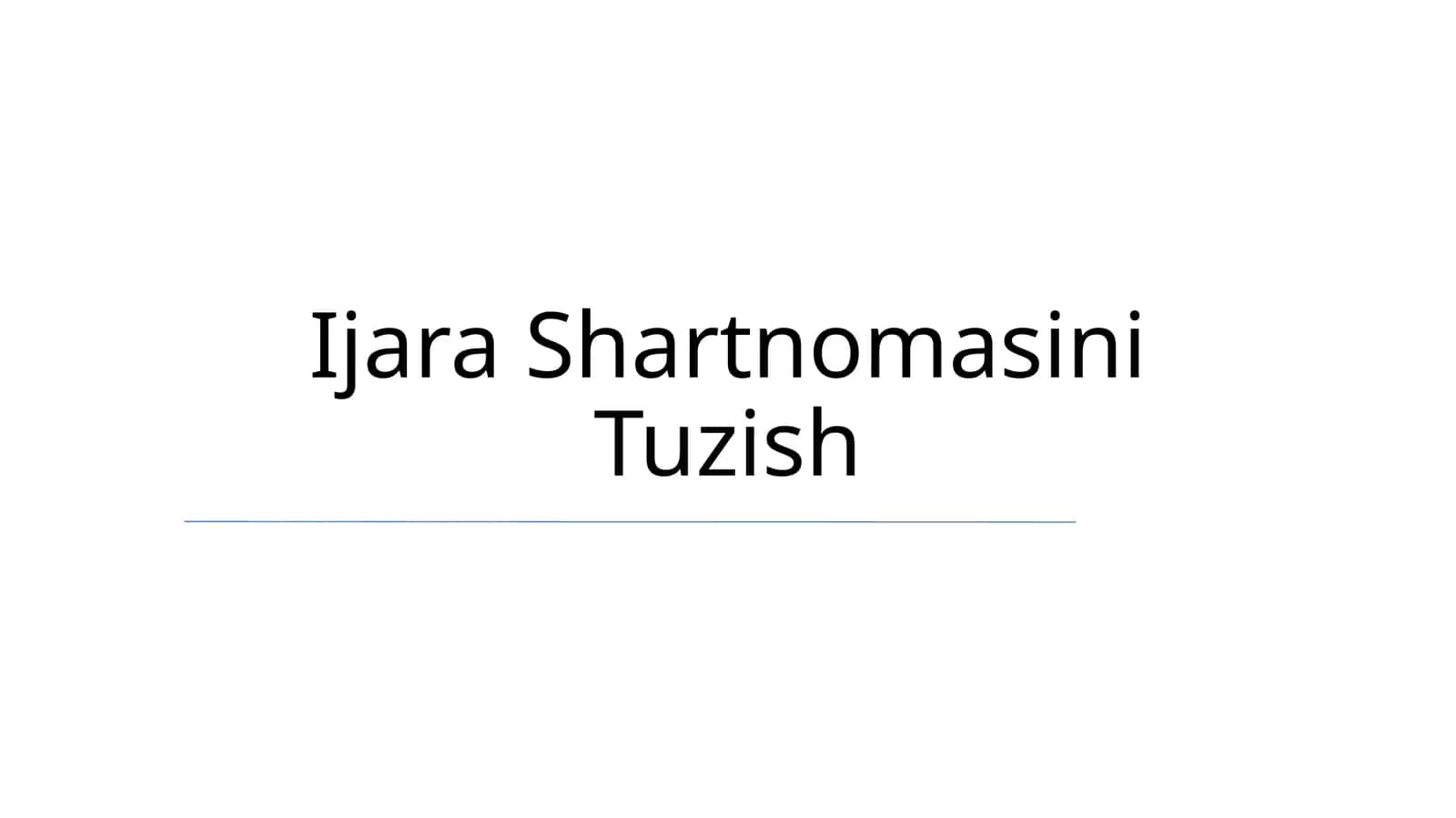 Ijara Shartnomasi 1