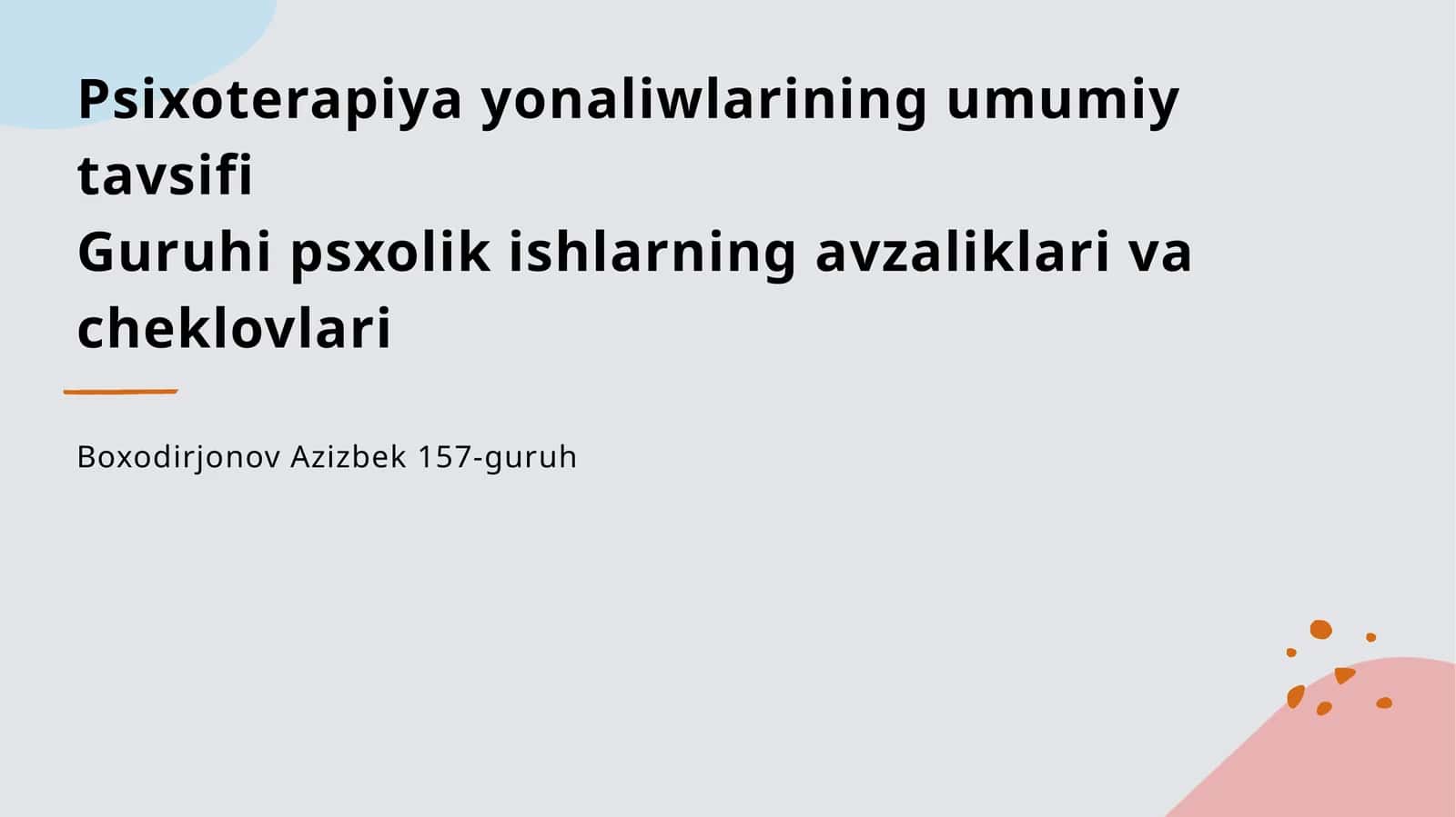 Psixoterapiya yonaliwlari 1
