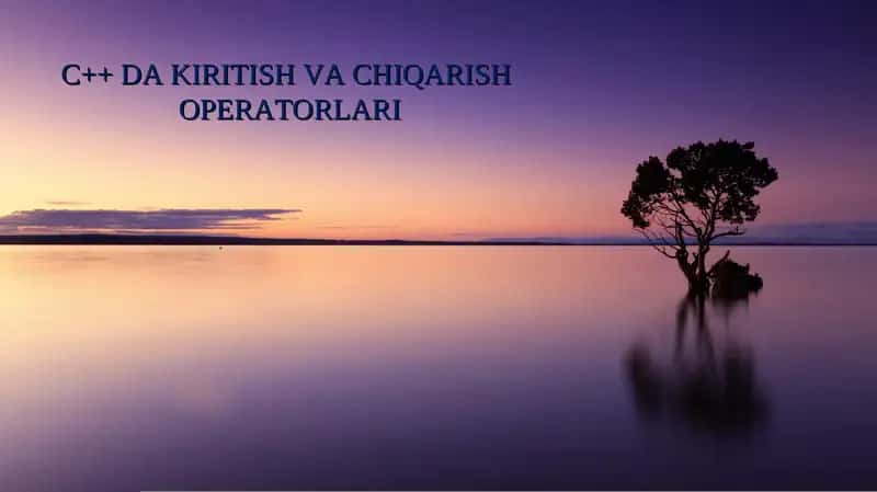 C++ DA KIRITISH VA CHIQARISH  OPERATORLARI 1