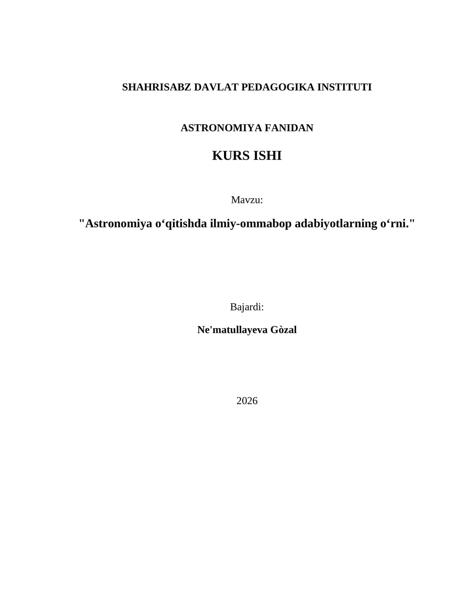 Astronomiya o‘qitishda ilmiy-ommabop adabiyotlarning o‘rni 1