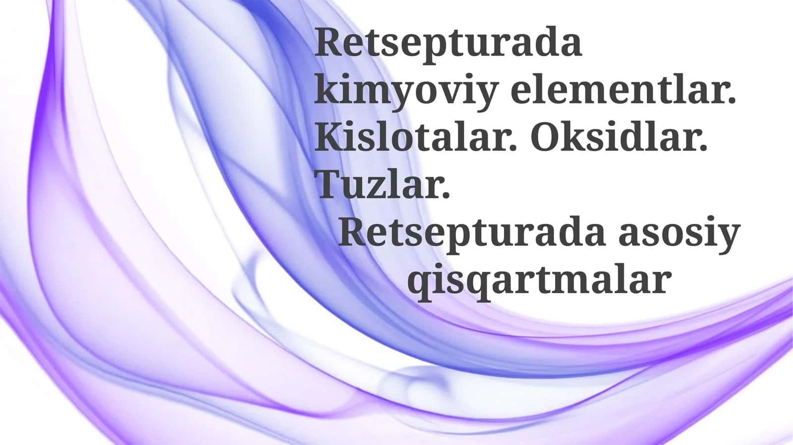 Kimyoviy elementlar va anorganik birikmalar asoslari 1