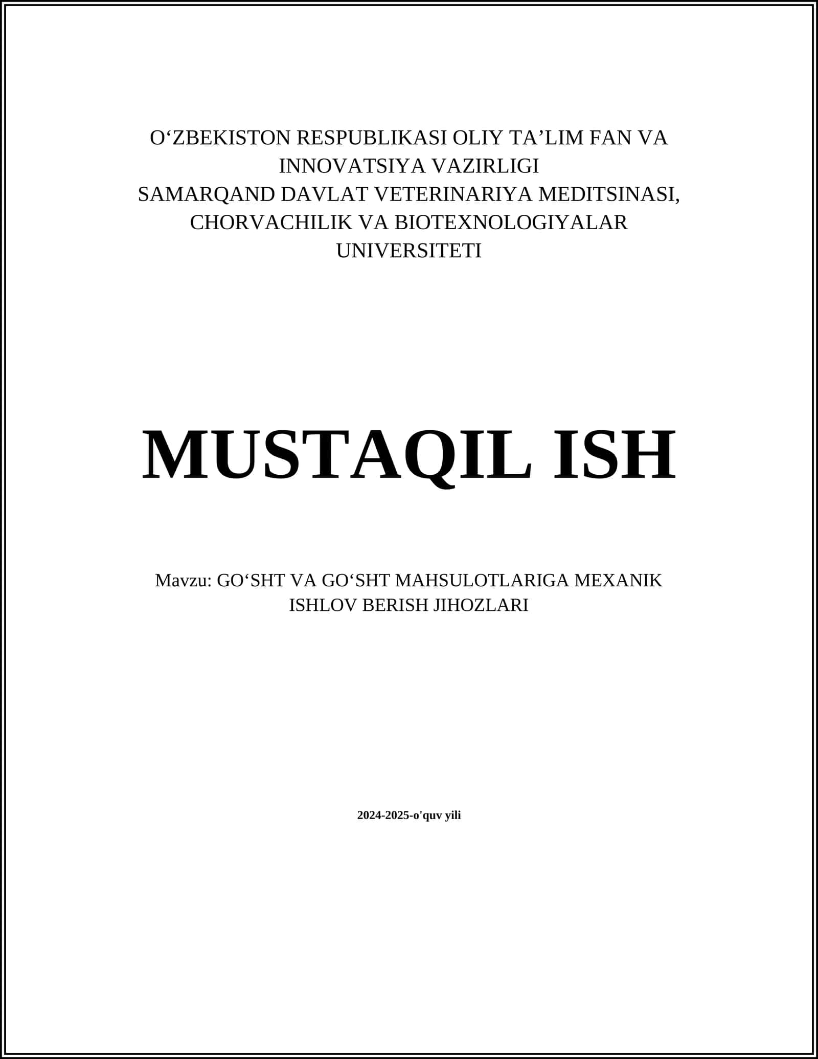 GOʻSHT VA GOʻSHT MAHSULOTLARIGA MEXANIK ISHLOV BERISH JIHOZLARI 1
