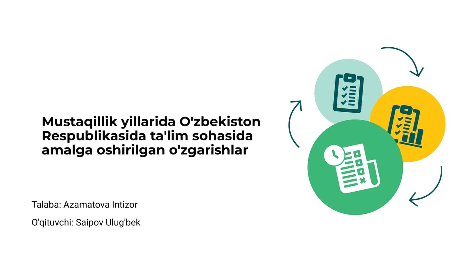Mustaqillik yillarida O'zbekiston Respublikasida ta'lim sohasida amalga oshirilgan o'zgarishlar 1
