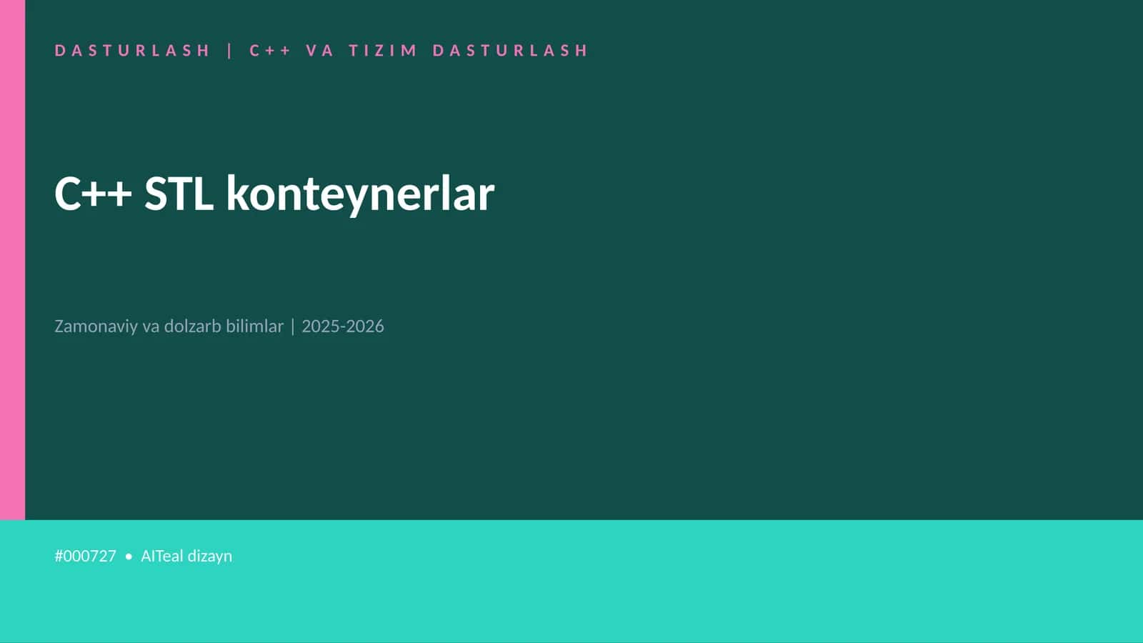 C++ STL konteynerlar 1