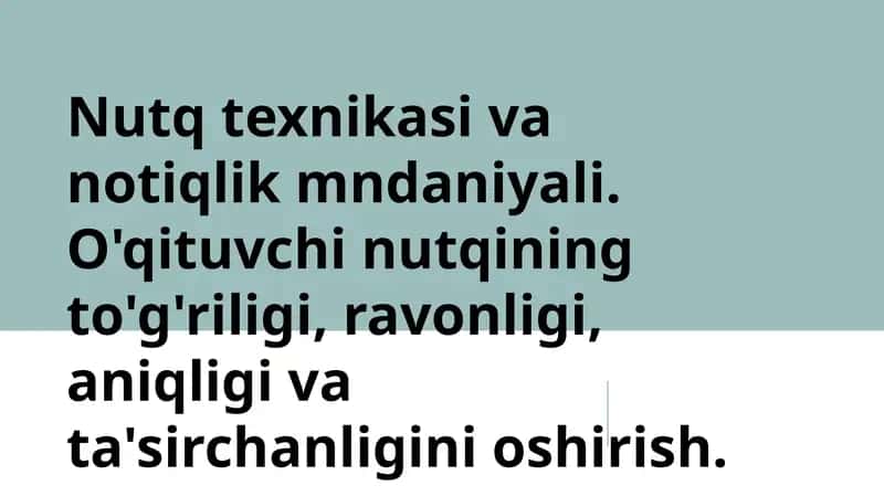 Nutq texnikasi va notiqlik madaniyati 1
