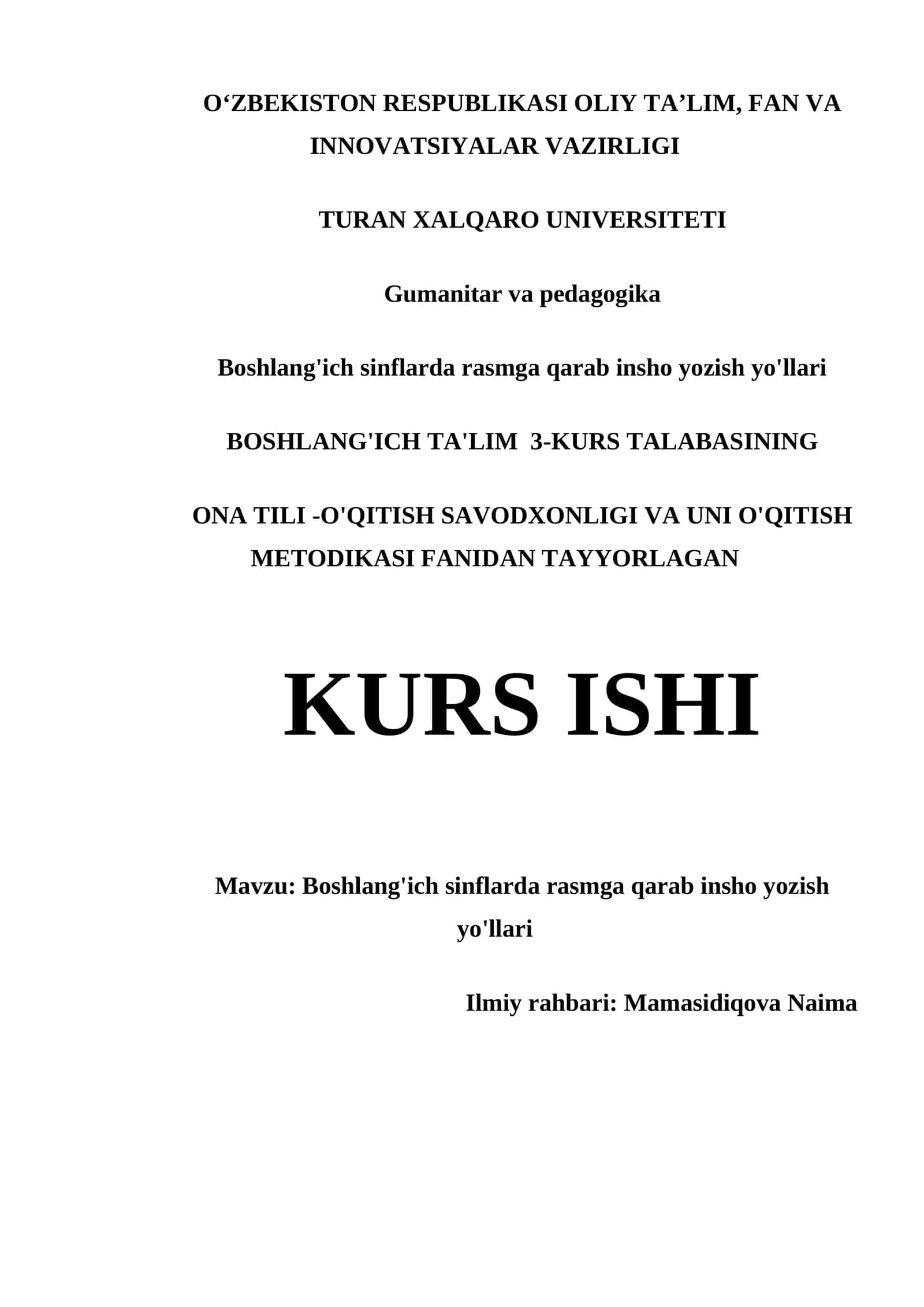 Boshlang'ich sinflarda rasmga qarab insho yozish yo'llari 1