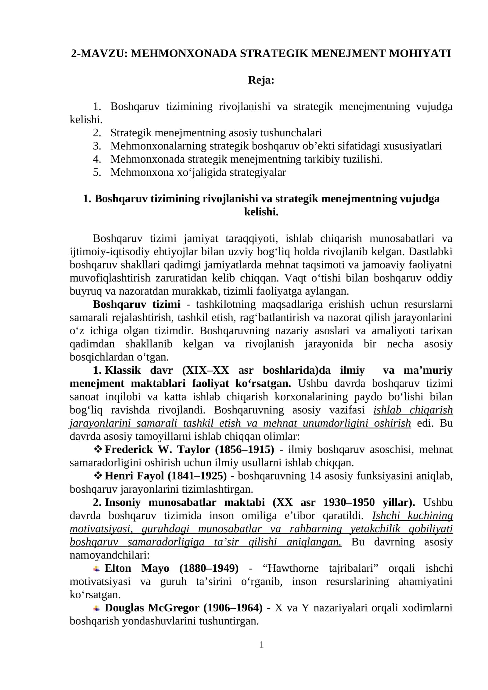 MEHMONXONADA STRATEGIK MENEJMENT MOHIYATI 1