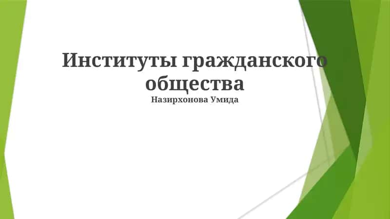 Институты гражданского общества 1