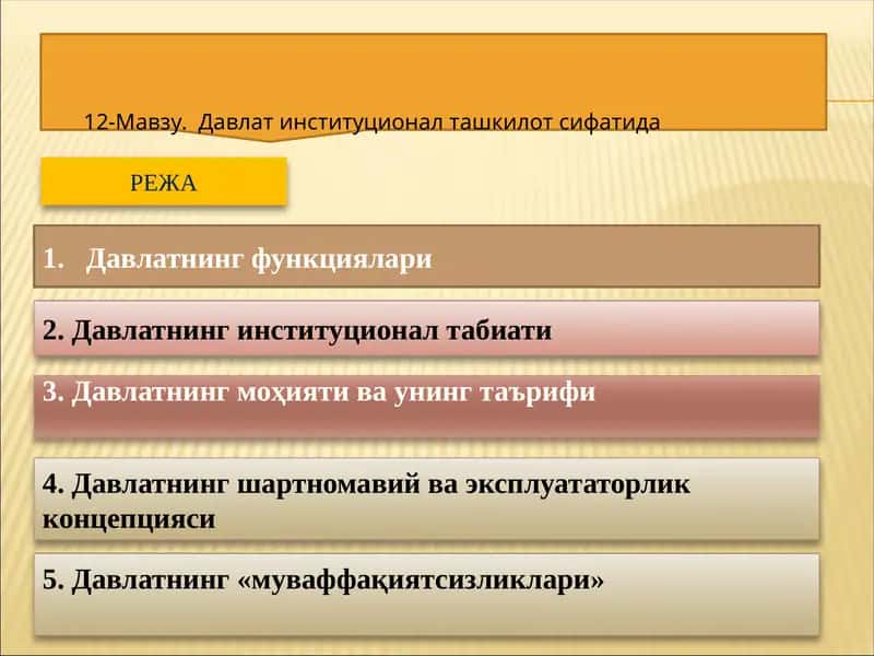 Давлат институционал ташкилот сифатида 1