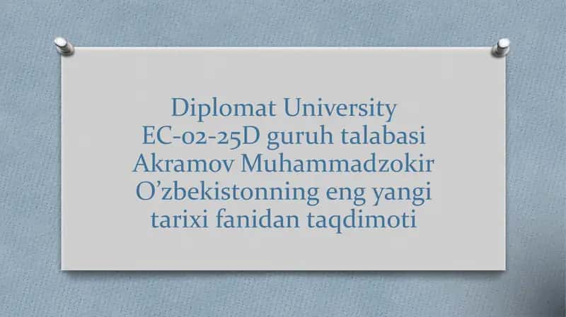 O’zbekistondagi iqtisodiy islohotlar va uning natijalari 1