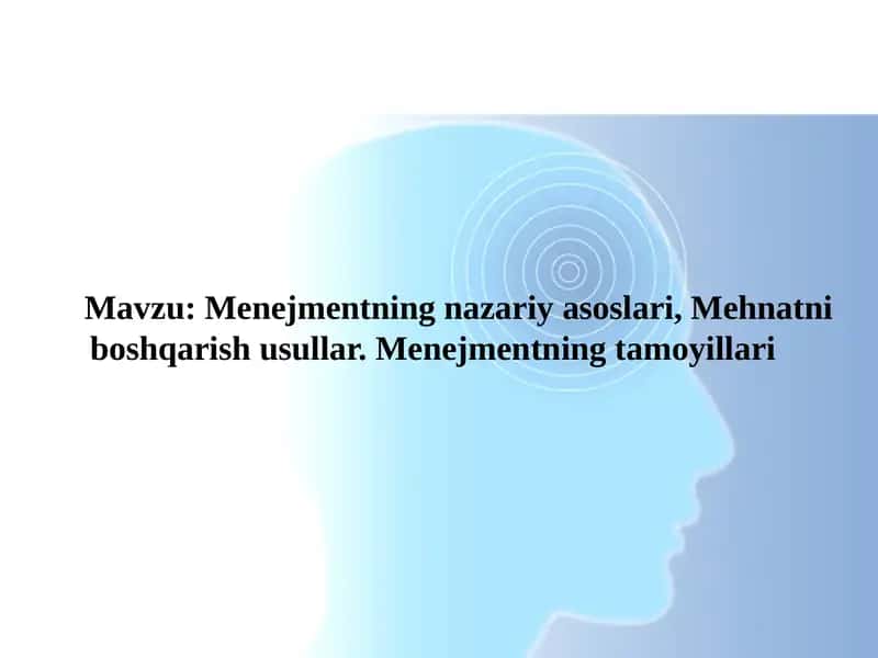 Menejmentning nazariy asoslari, Mehnatni boshqarish usullar. Menejmentning tamoyillari 1