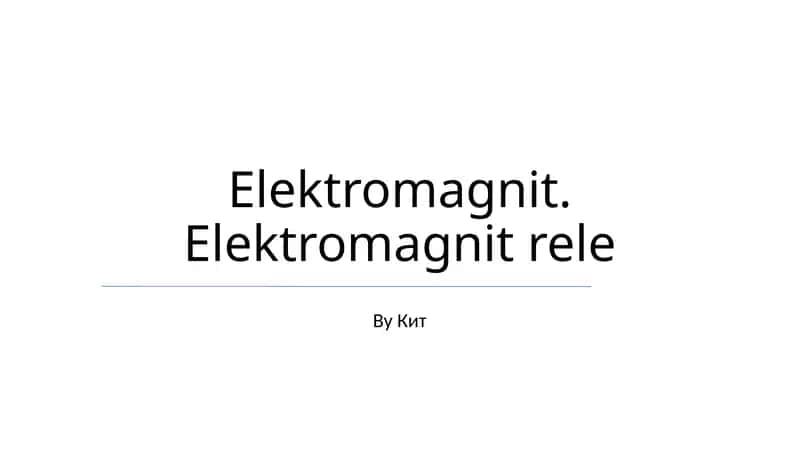 Elektromagnit rele 1