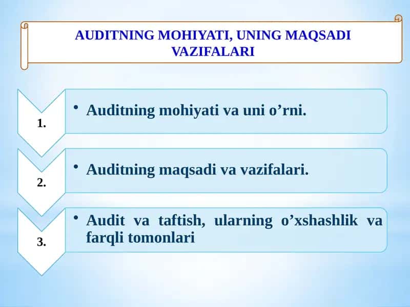 Auditning mohiyati va vazifalari 1