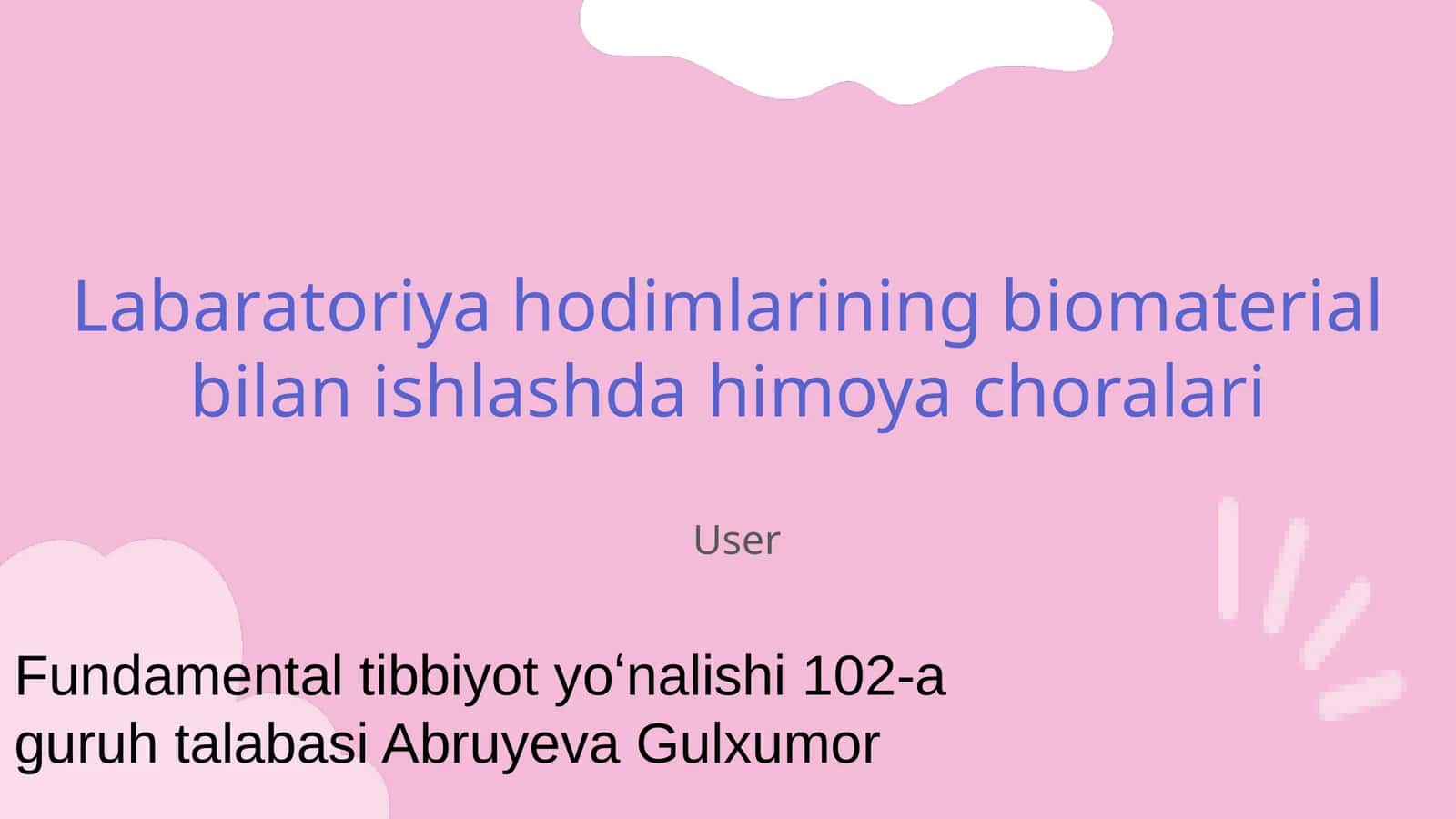 Labaratoriya hodimlarining biomaterial bilan ishlashda himoya choralari 1