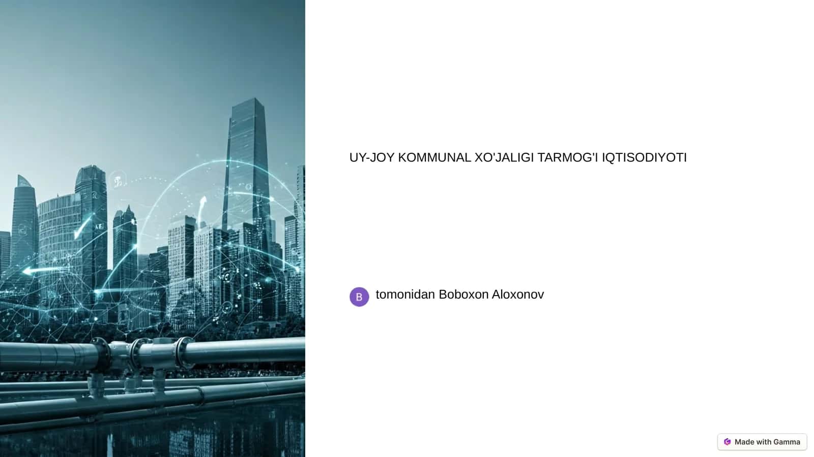 UY-JOY KOMMUNAL XО'JALIGI TARMOG'I IQTISODIYOTI 1