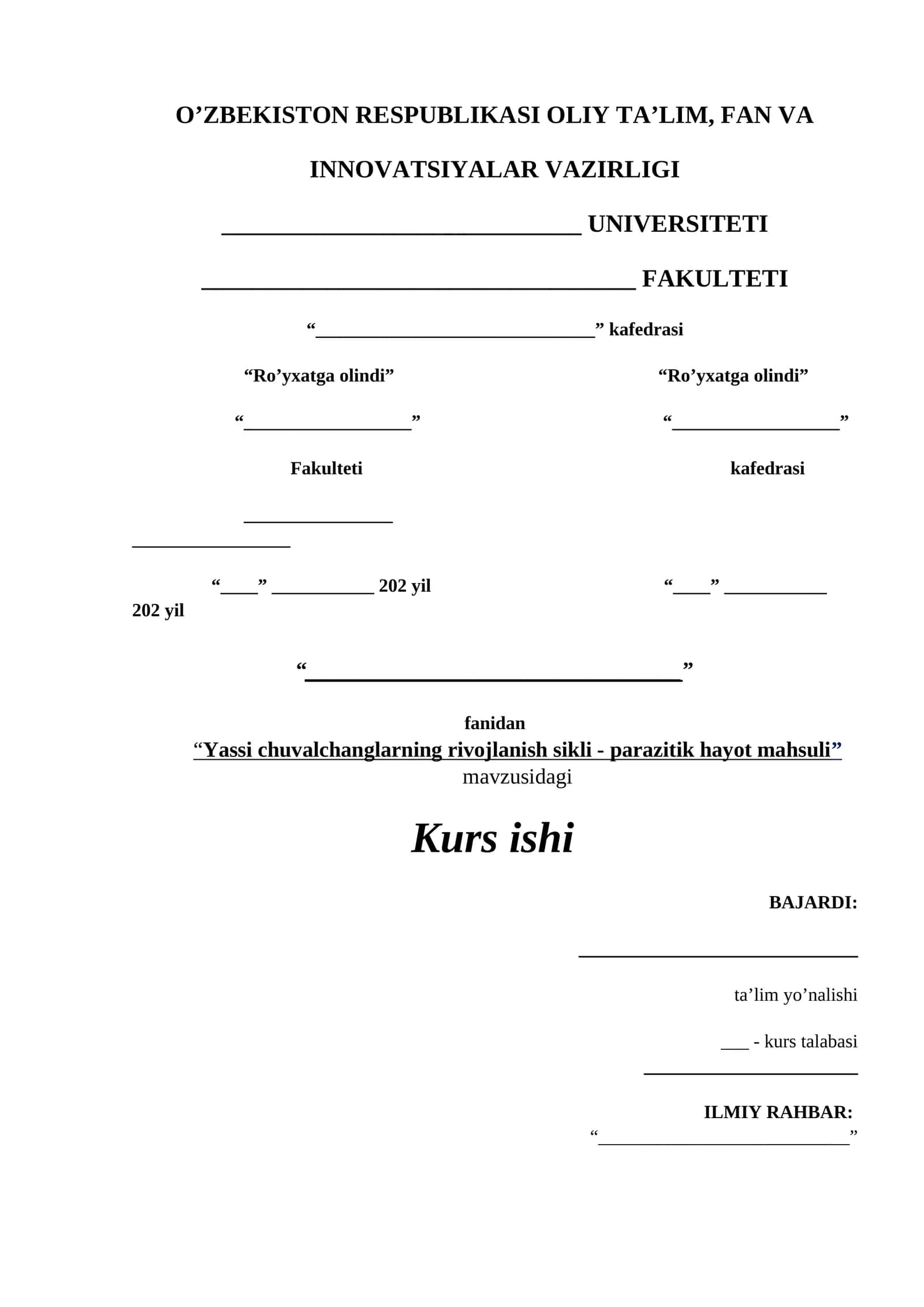 Yassi chuvalchanglarning rivojlanish sikli - parazitik hayot mahsuli 1