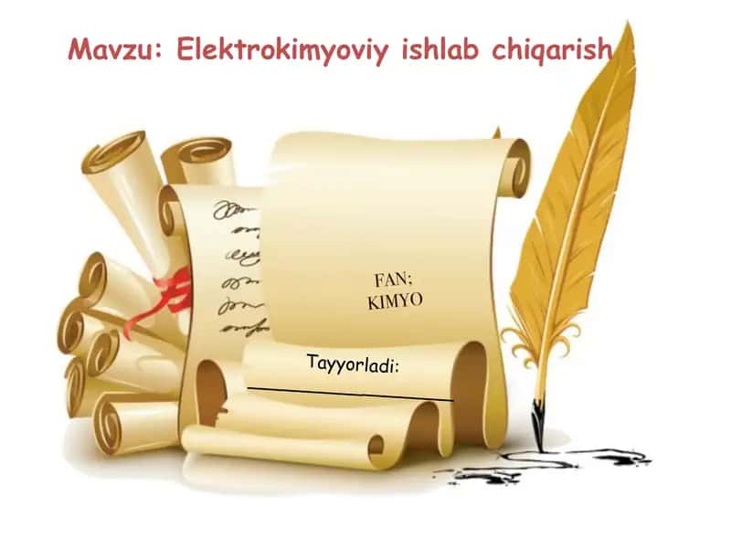 Elektrokimyoviy ishlab chiqarish. 1