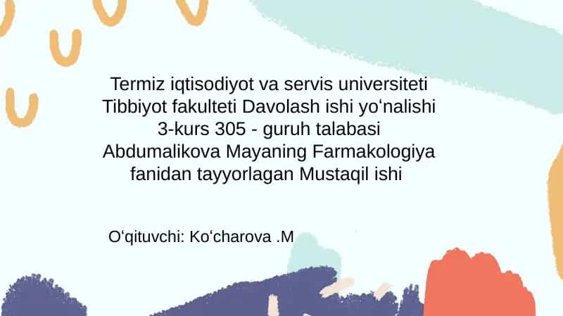 Virusga qarshi vositalar 1