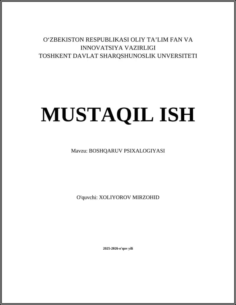 BOSHQARUV PSIXALOGIYASI 1