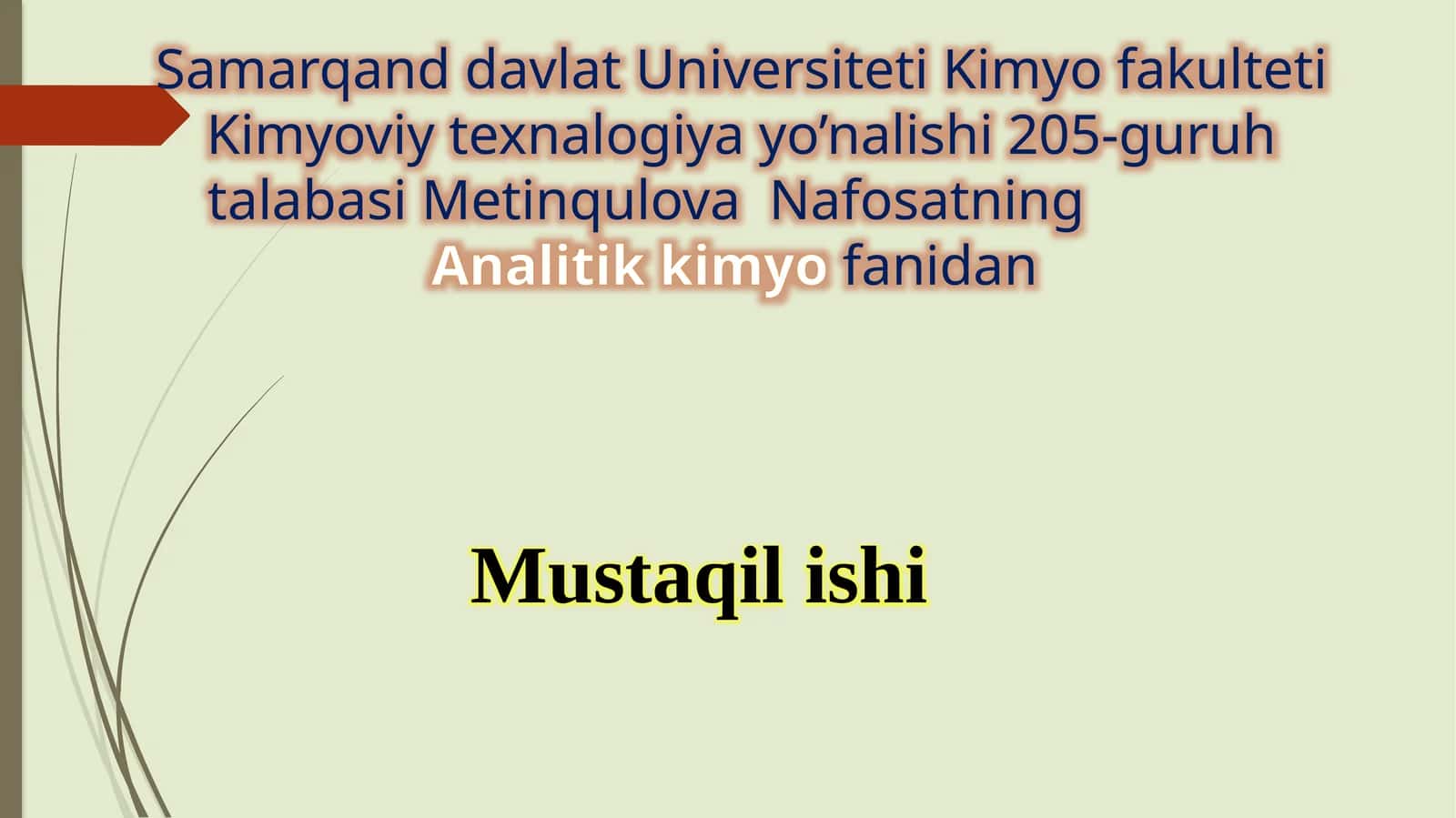 Kimyofakulteti Kimyoviy Texnologiya Yo’nalishi 1