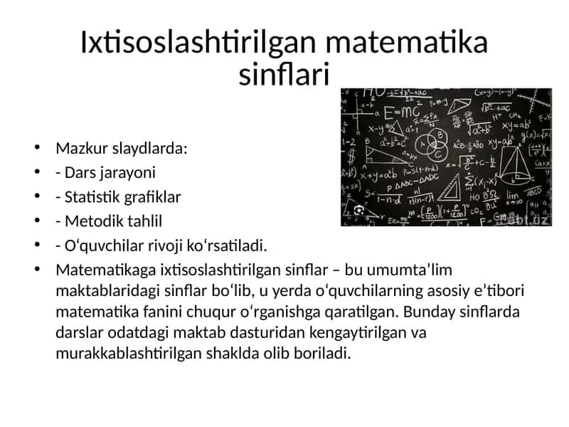 Ixtisoslashtirilgan matematika sinflari 1