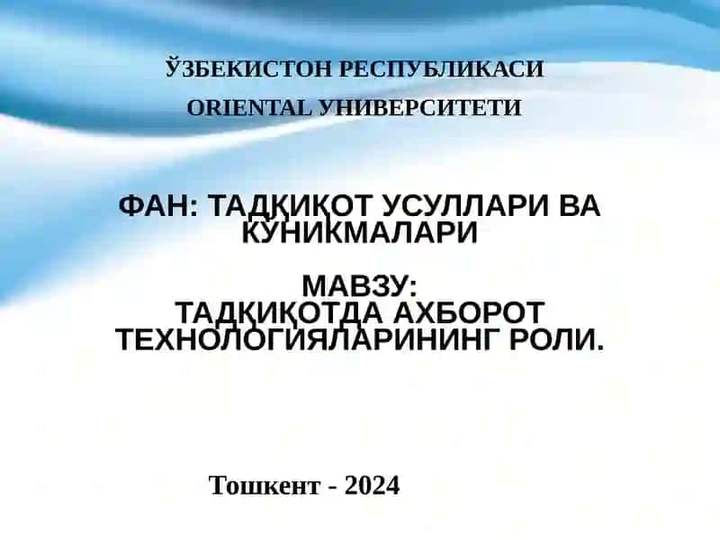 Tadqiqot Usullari va Ko'nikmalar