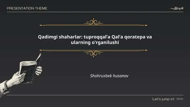 Qadimgi shaharlar: tuproqqalʼa Qalʼa qoratepa va ularning o'rganilushi 1
