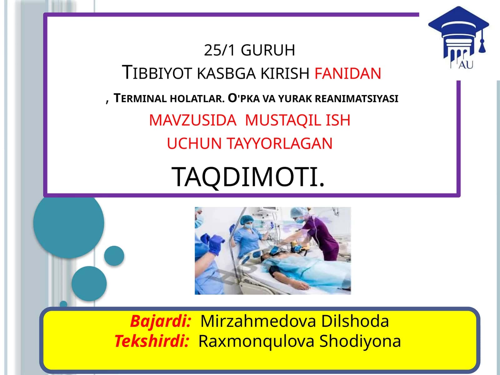 O'pkavayurak reanimatsiyasi 1