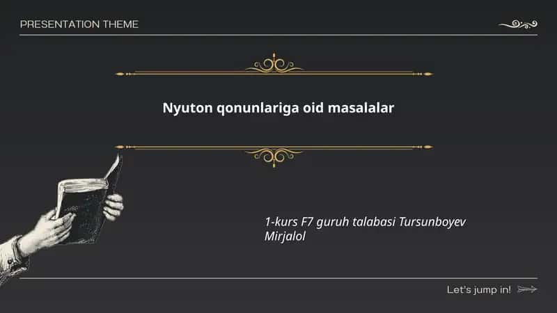 Nyuton qonunlariga oid masalalar 1