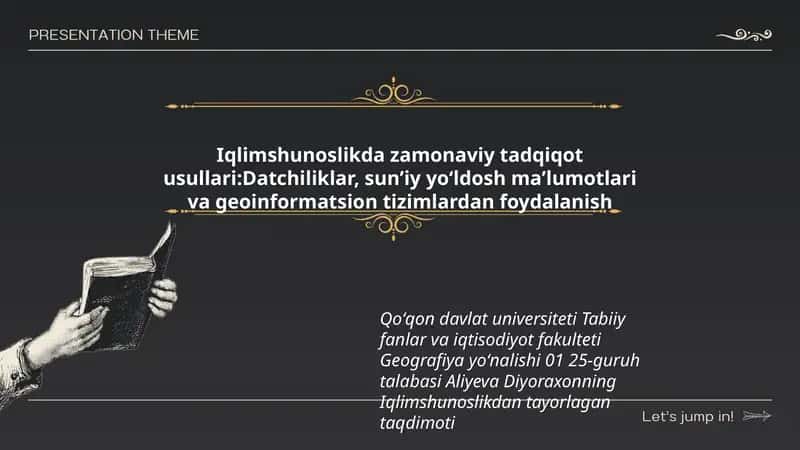 Iqlimshunoslikda zamonaviy tadqiqot usullari 1