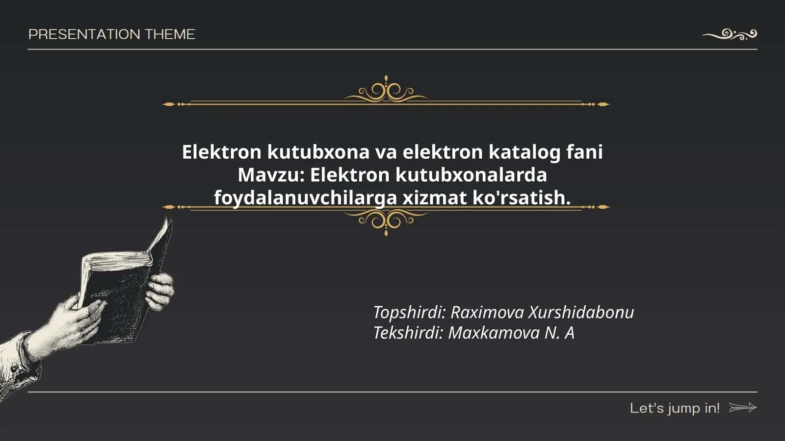 Elektron kutubxona va elektron katalog fani 1