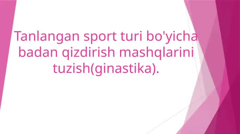Badan qizdirish mashqlari / Gimnastika uchun badan qizdirish mashqlari 1